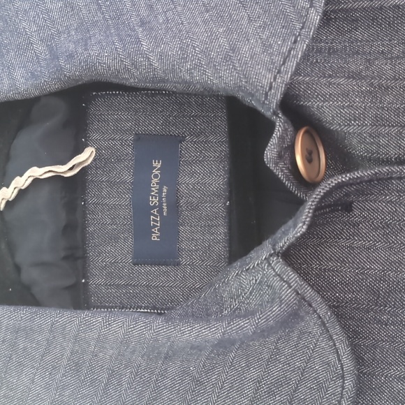 Piazza Sempione Cotton and Silk Luxury Denim Blazer Medium - Picture 6 of 11